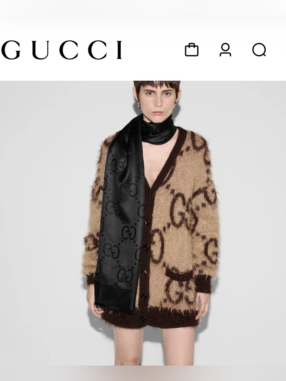 Gucci Black Silk Scarf - Elegant Women's Accessory-NWT! 🏷️